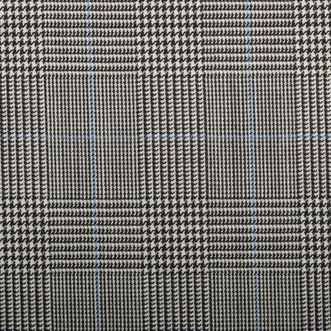Light Grey With Aqua Overcheck Onyx Super 100's Luxury Jacketing And Suiting's