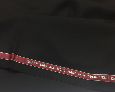 Black Herringbone Crystal Super 130's Suiting