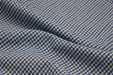 Blue Striped Seersucker Fabric